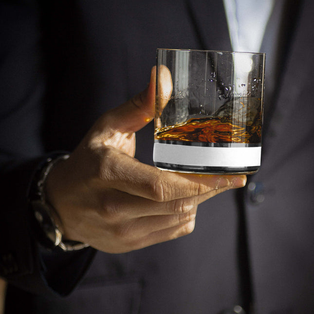 Delight White hand-painted crystal whisky glass 280 ml