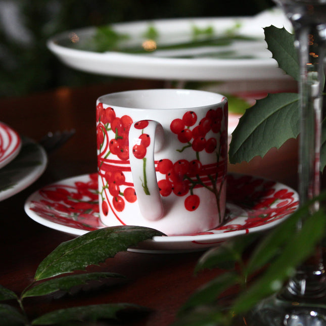 Fil Rouge Bacche - espresso cup & saucer