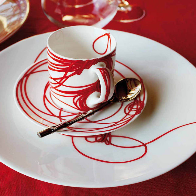 Fil Rouge Nodi - espresso cup & saucer