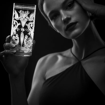 Evpas hand-engraved crystal water glass 470 ml