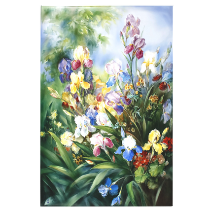 MEISSEN Wall painting irises - Horst Bretschneider, limited edt.