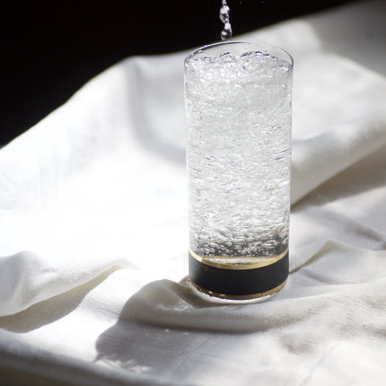 Delight Black hand-painted crystal water glass 300 ml