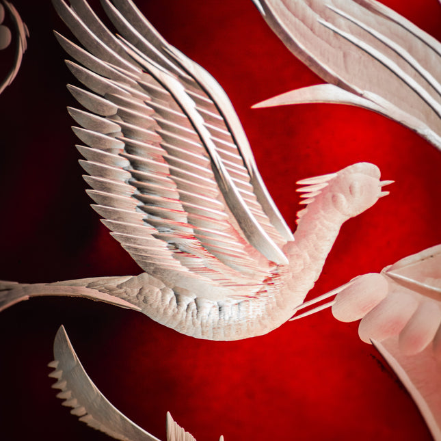 Evpas garnet hand-engraved crystal vase 30 cm