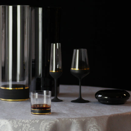 Delight Black hand-painted crystal whisky glass 280 ml