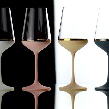 Delight Old Pink hand-painted crystal red wine glass 350 ml