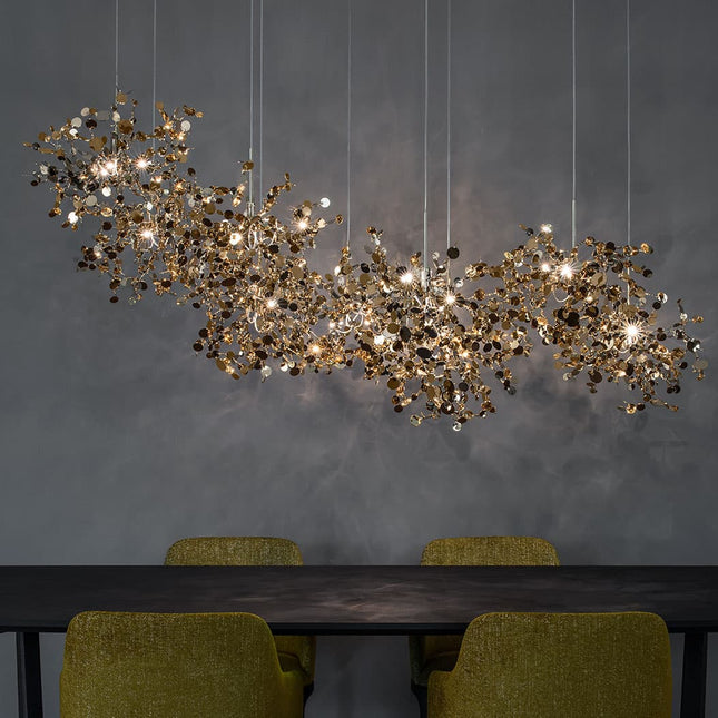 Argent multi light pendant