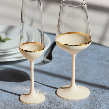 Delight Cream hand-painted crystal red wine glass 350 ml