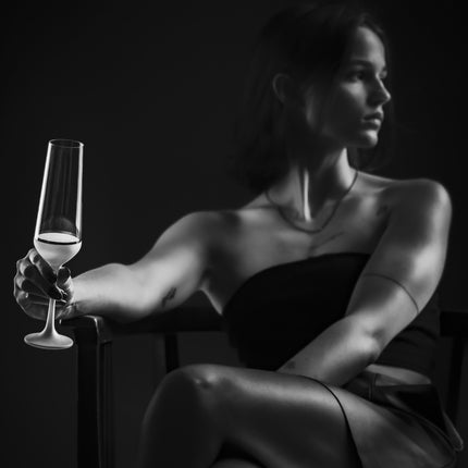 Delight White hand-painted crystal champagne glass 200 ml