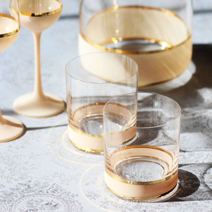 Delight Cream hand-painted crystal whisky glass 280 ml