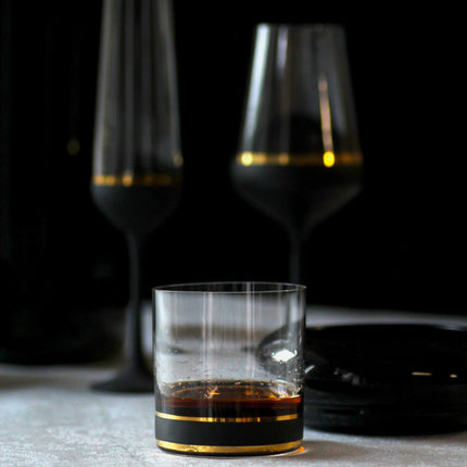 Delight Black hand-painted crystal whisky glass 280 ml