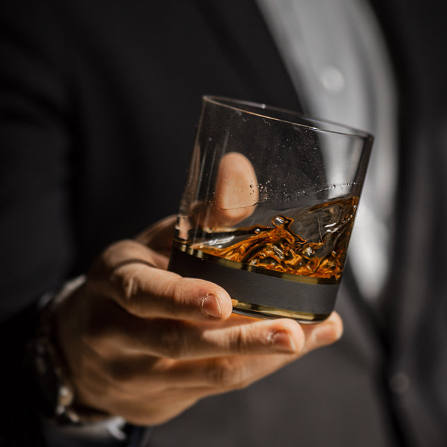 Delight Black hand-painted crystal whisky glass 280 ml