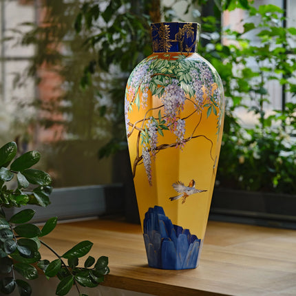 MEISSEN Wisteria vase at sunset, limited edt.