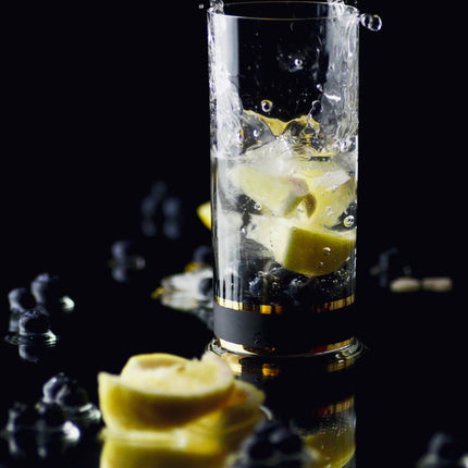 Delight Black hand-painted crystal water glass 300 ml