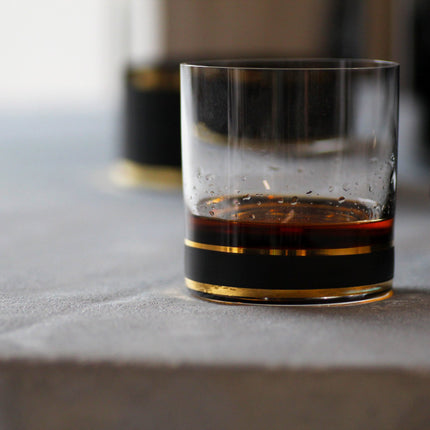 Delight Black hand-painted crystal whisky glass 280 ml