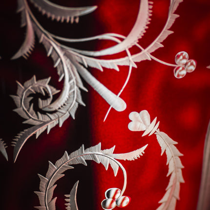 Evpas garnet hand-engraved crystal vase 30 cm